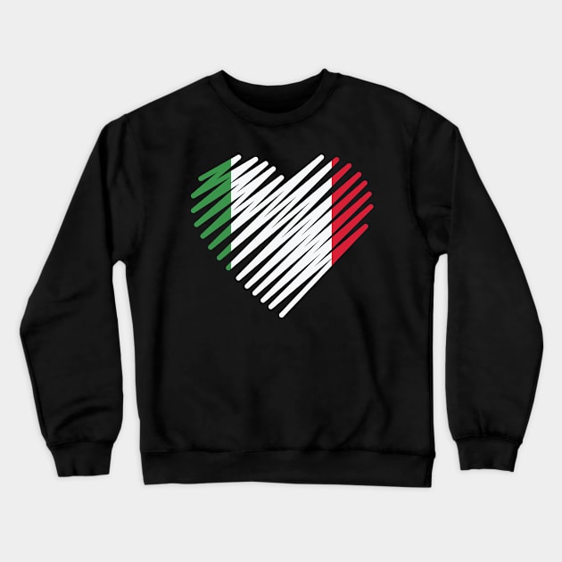 Love Italy Heart Italia Shirt Italian Roots Crewneck Sweatshirt by Tracy